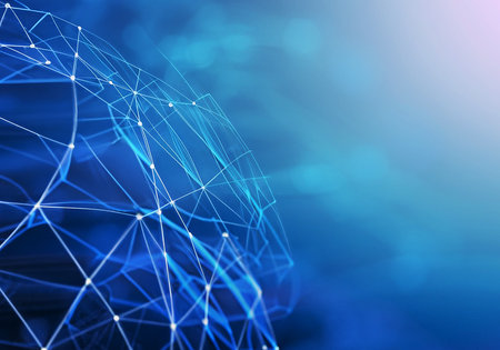 Blue abstract background of digital technology image (AI)の素材