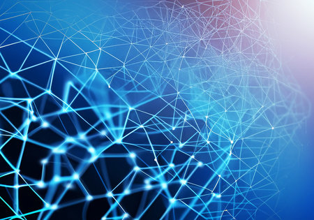 Blue abstract background of digital technology image (AI)の素材