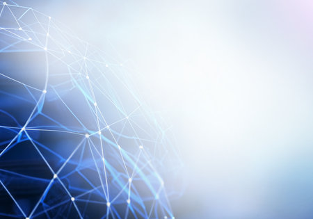 Blue abstract background of digital technology image (AI)の素材