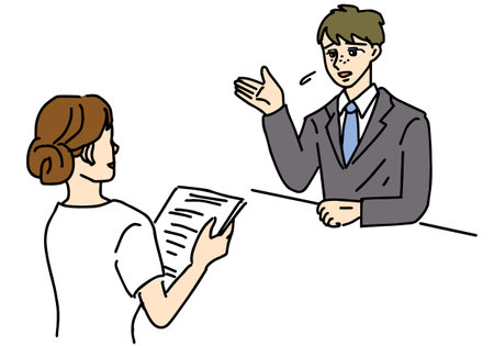 Loose illustration of a man consulting at a men's estheticのイラスト素材