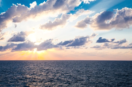 sunset at seaの写真素材
