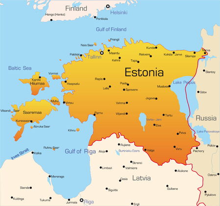 Abstract vector color map of Estonia country のイラスト素材