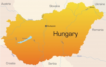 Abstract vector color map of Hungary country のイラスト素材