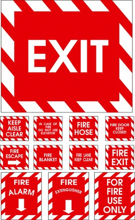 Red vector signs on white backgroundのイラスト素材