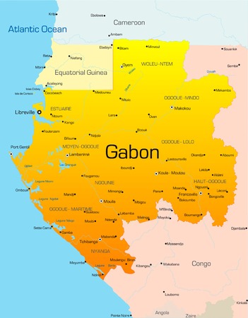 Abstract vector color map of Gabon countryのイラスト素材