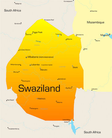 Abstract vector color map of Swaziland countryのイラスト素材