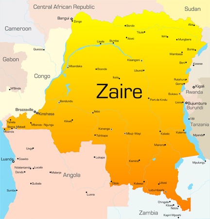 Abstract vector color map of Zaire countryのイラスト素材