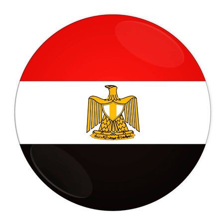 Abstract illustration: button with flag from Egypt countryの写真素材