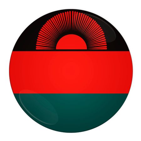 Abstract illustration: button with flag from Malawi countryの写真素材