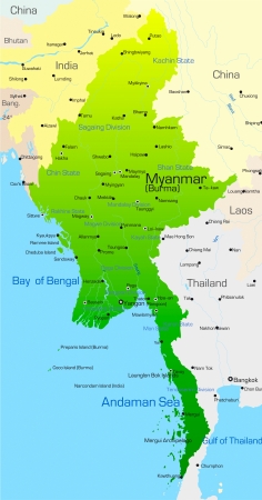 Vector map of Myanmar countryのイラスト素材