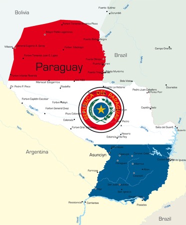 Abstract vector color map of Paraguay country colored by national flag

のイラスト素材