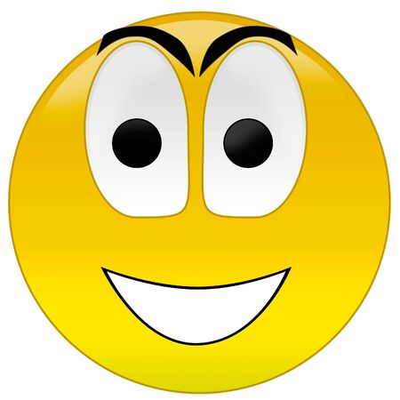 3d rendering happy smiley の写真素材