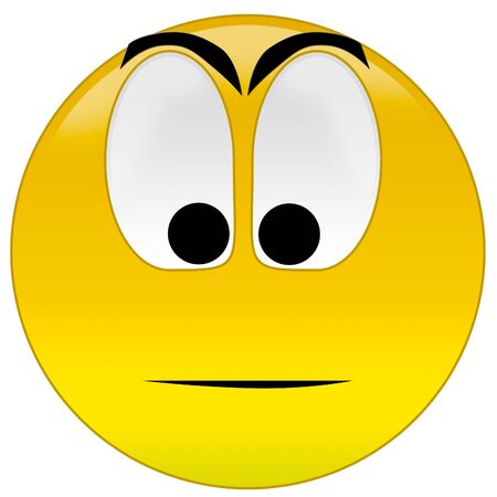 3d rendering think smiley の写真素材