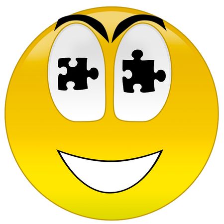 3d rendering  happy smiley for illustrate of solution or successの写真素材