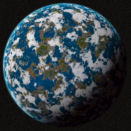 Blue planet in outer space