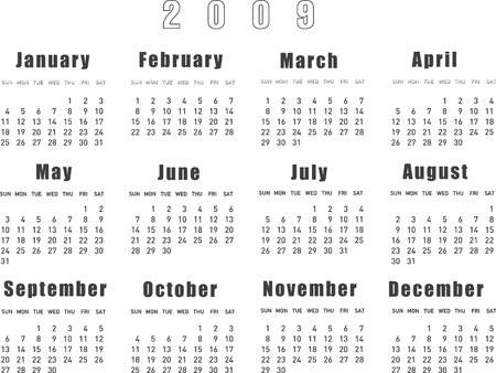 Vector Illustration of calendar 2009のイラスト素材