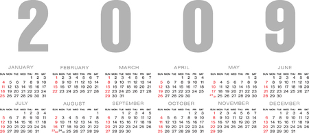 Vector Illustration of calendar 2009のイラスト素材