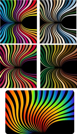 Abstract vector color illustrations on blackのイラスト素材