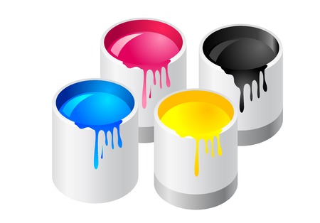 Abstract vector illustration of paint canisterのイラスト素材