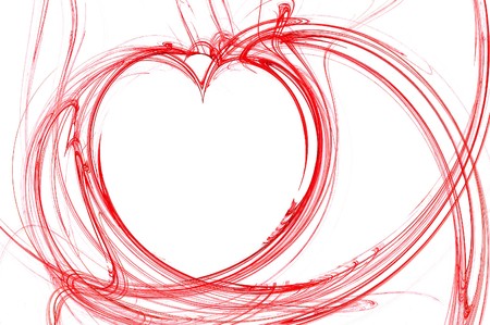 Abstract Heart isolated over white backgroundの写真素材