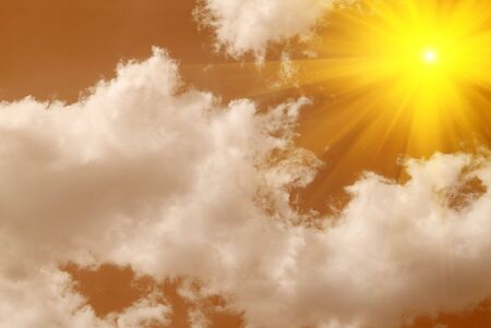 Orange sky and dramatic sunsetの写真素材