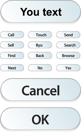Vector computer buttons with textのイラスト素材