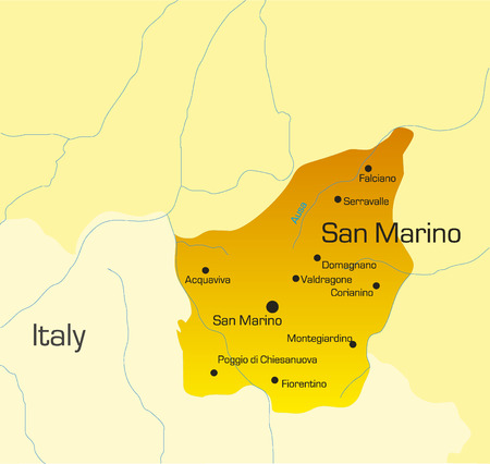 Vector color map of san marino country のイラスト素材