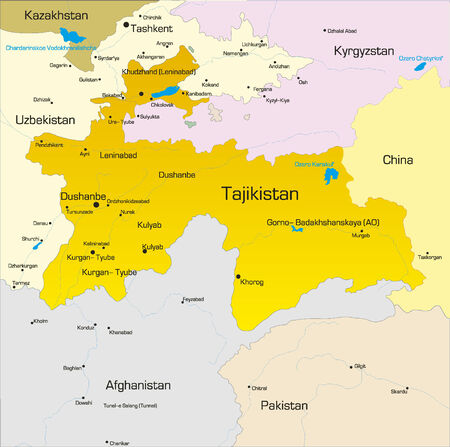 Vector color map of Tajikistan  country のイラスト素材