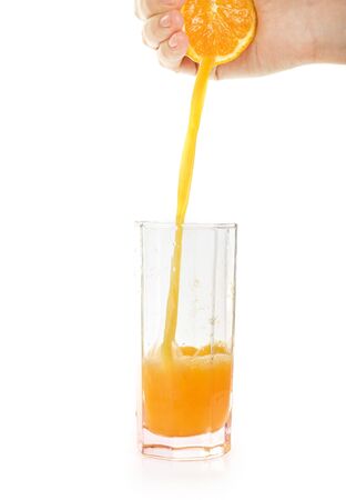 Fresh squeezed orange juice isolated on a white background
の写真素材