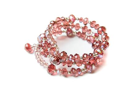 bracelet with color gems isolated on a white backgroundの写真素材