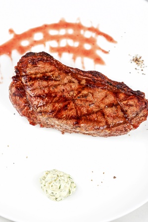 Filet mignon, char-grilled to medium rareの写真素材
