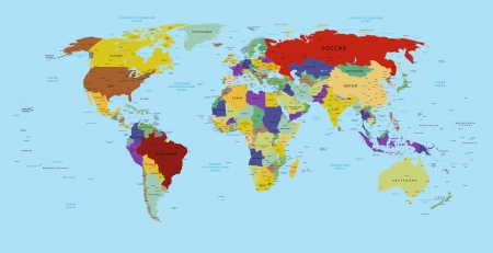 world map in russianのイラスト素材