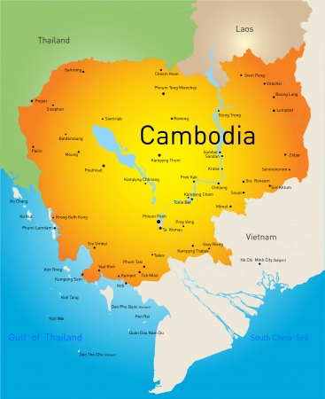 Vector map of Cambodia countryのイラスト素材