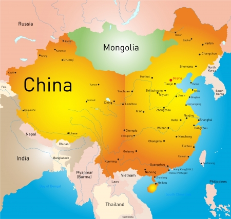 vector map of China countryのイラスト素材