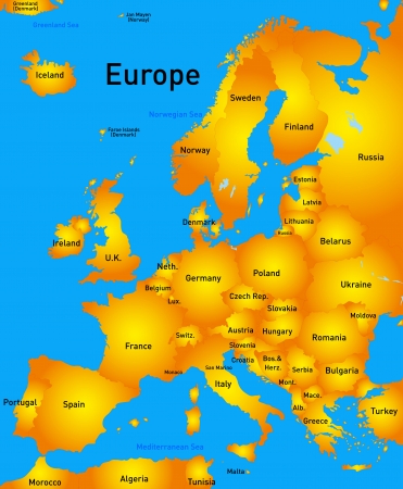 Detailed europe vector mapのイラスト素材