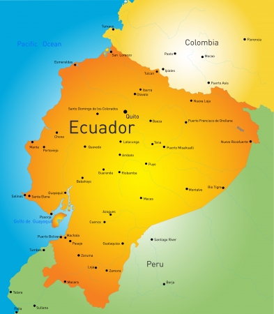 Abstract vector color map of Ecuador countryのイラスト素材