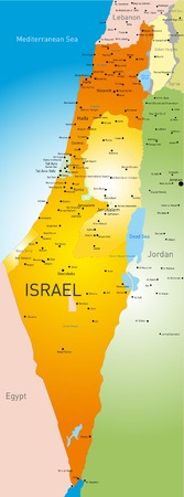 vector detailed map of Israel countryのイラスト素材