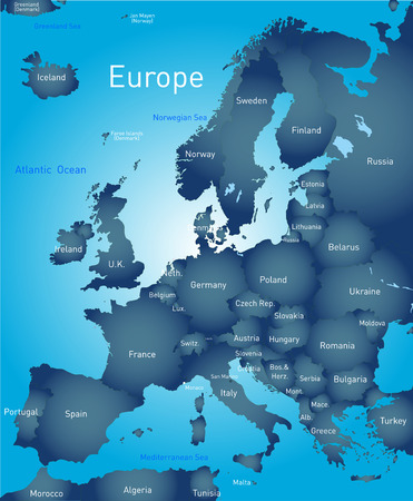 map of europe continentのイラスト素材