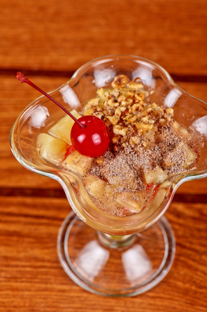 dessert from different fruit and creamの写真素材