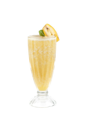 banana ice cocktail on a whiteの写真素材