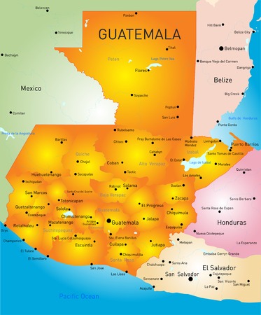 Guatemala country vector color map のイラスト素材