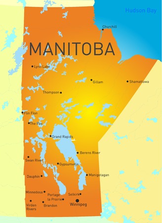 Manitoba province color mapのイラスト素材