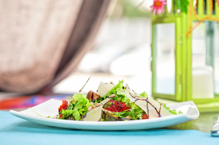 salad from grilled vegetables closeupの写真素材