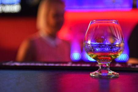 drink shot at the bar counterの写真素材