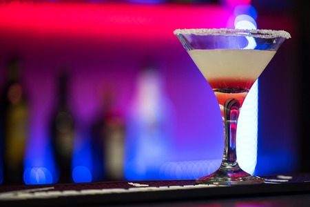 cocktail on the bar backgroundの写真素材