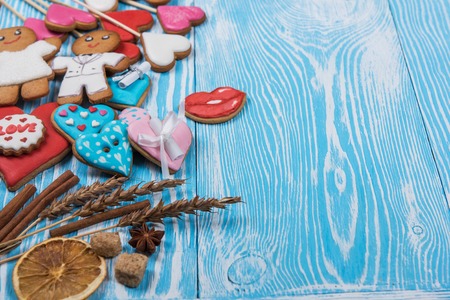 Gingerbreads for Valentines Dayの写真素材