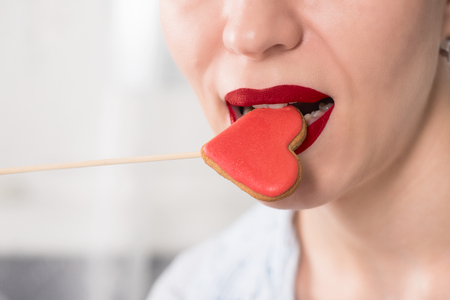 Lips and heartsの写真素材