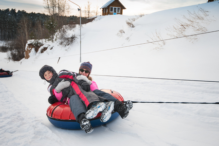 Winter funny gamesの写真素材