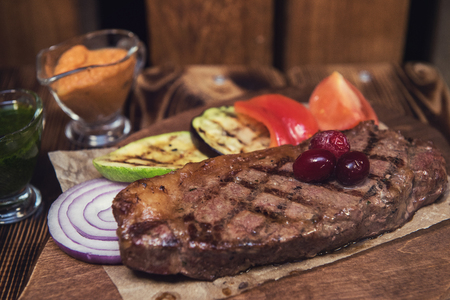 grilled beef steakの写真素材