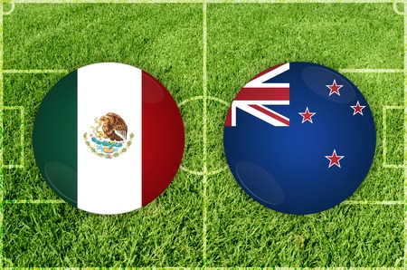 Mexico vs New Zealand football matchの写真素材